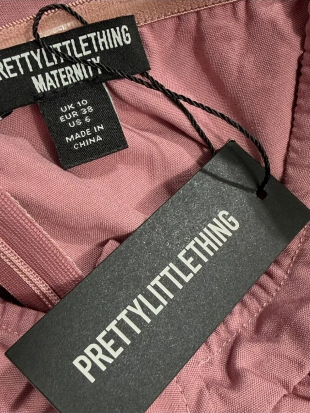 PrettyLittle Thing Maternity Pink Corset Detail Bardot Wide Leg Jumpsuit Size 6 - Picture 4 of 5